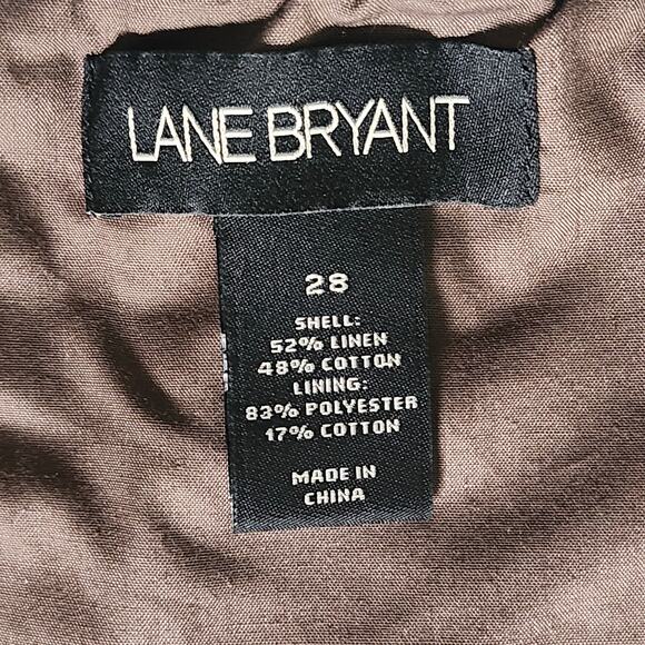 Lane Bryant Paisley Linen/Cotton Halter Dress Brown, Blue and Cream Size 28 - Picture 3 of 11